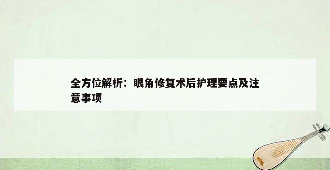 全方位解析：眼角修复术后护理要点及注意事项