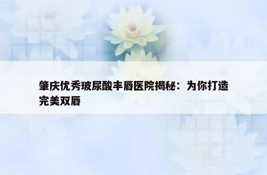 肇庆优秀玻尿酸丰唇医院揭秘：为你打造完美双唇