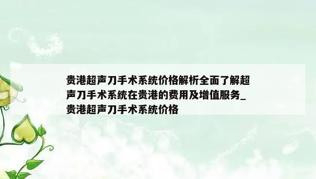 贵港超声刀手术系统价格解析全面了解超声刀手术系统在贵港的费用及增值服务_贵港超声刀手术系统价格