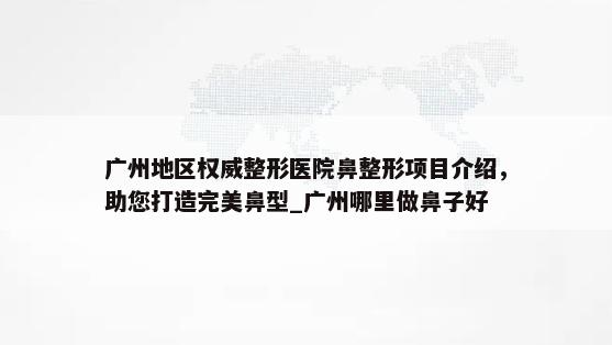 广州地区权威整形医院鼻整形项目介绍，助您打造完美鼻型_广州哪里做鼻子好